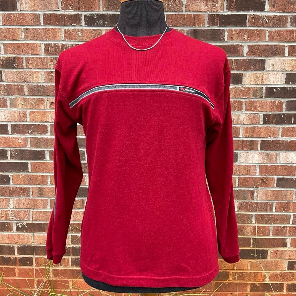Point Zero Red Skater size Large Long Sleeve shirt
